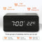 5W Wooden Wireless Charger With Led Mirror Display And Sub Alarm Clock - Bamboo