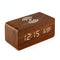 5W Wooden Wireless Charger With Led Mirror Display And Sub Alarm Clock - Bamboo