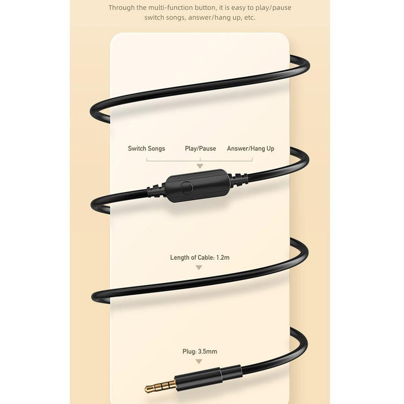 3.5Mm Stereo Wired Headset For Awei Gm-6 - Black