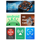 2.02 Inch Android 8.1 Full Network Wifi Card Bluetooth Smart Watch - Navy Blue