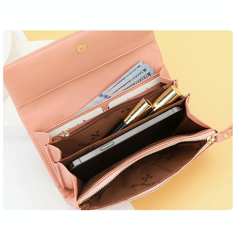 Large Capacity Magnetic Clutch Wallet for Women - Black