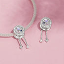 925 Sterling Silver Platinum Plated Tassel Beads Bracelet With