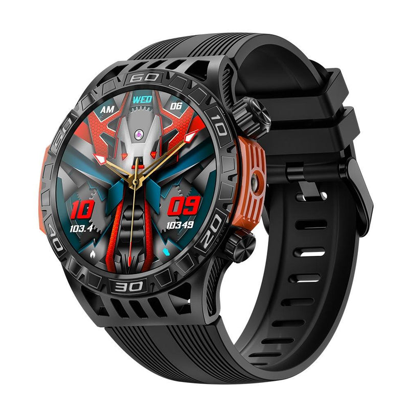 1.46 Inch Ip68 Waterproof Sos Flashlight Bluetooth Smart Watch - Black