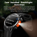 1.46 Inch Ip68 Waterproof Sos Flashlight Bluetooth Smart Watch - Black