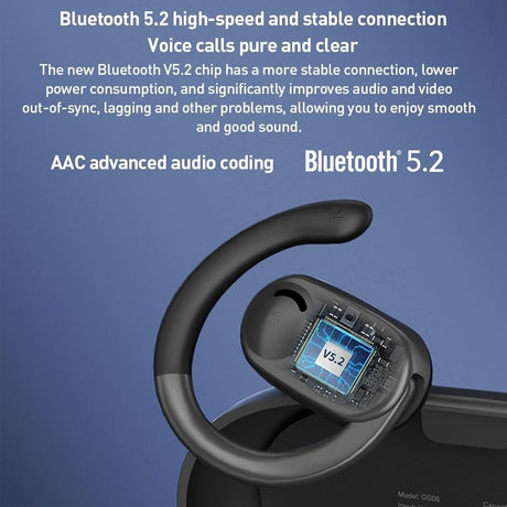 Wireless Bluetooth Earphones with Led Display - Zga Gs08 - Black