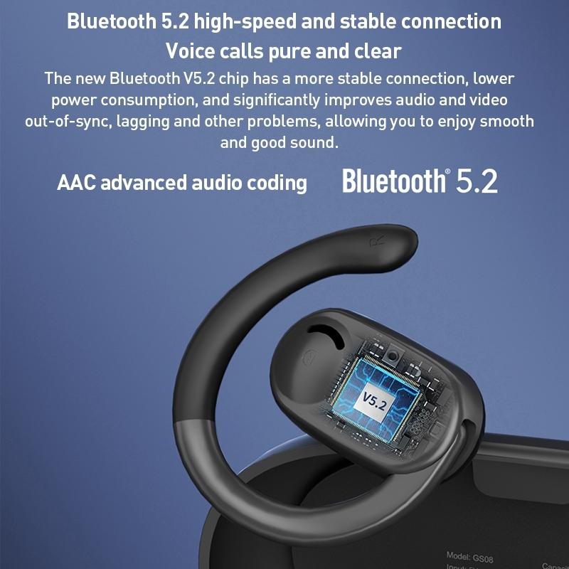 Wireless Bluetooth Earphones with Led Display - Zga Gs08 - Black