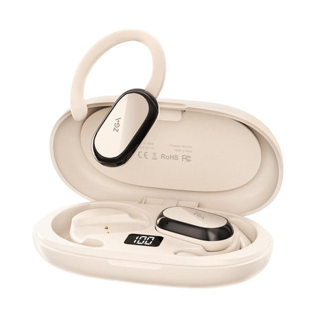 Wireless Bluetooth Earphones with Led Display - Zga Gs08 - Black