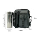 8 Leather Shoulder Mobile Phone Messenger Bag Casual Water Bottle Bag - Black