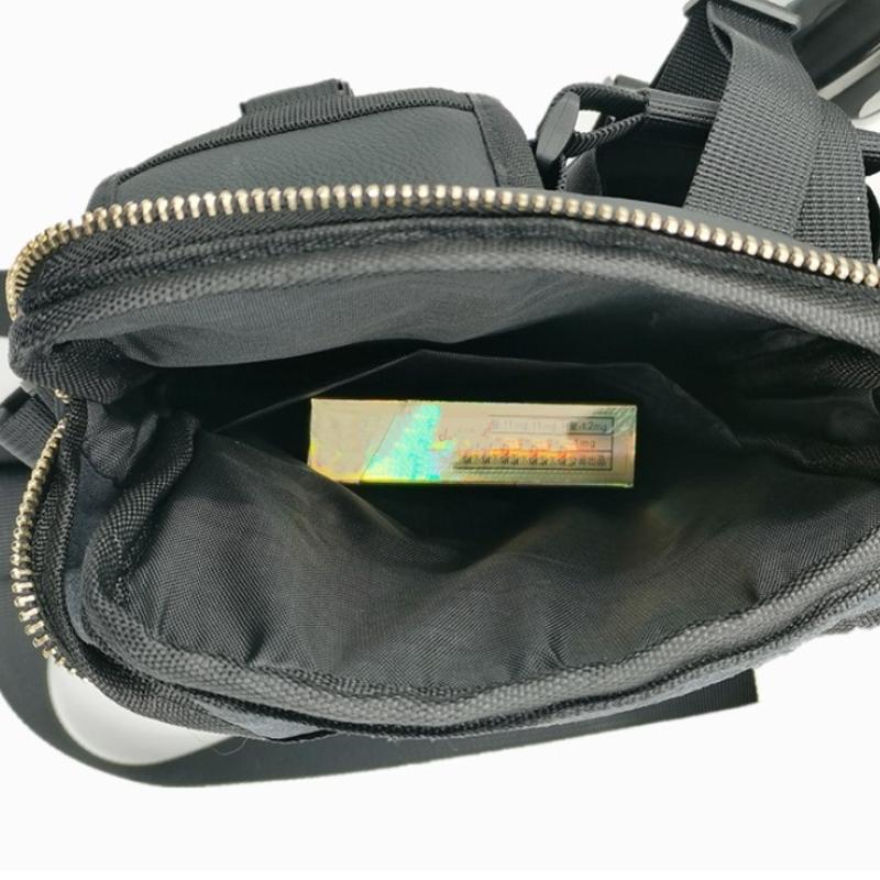 8 Leather Shoulder Mobile Phone Messenger Bag Casual Water Bottle Bag - Black