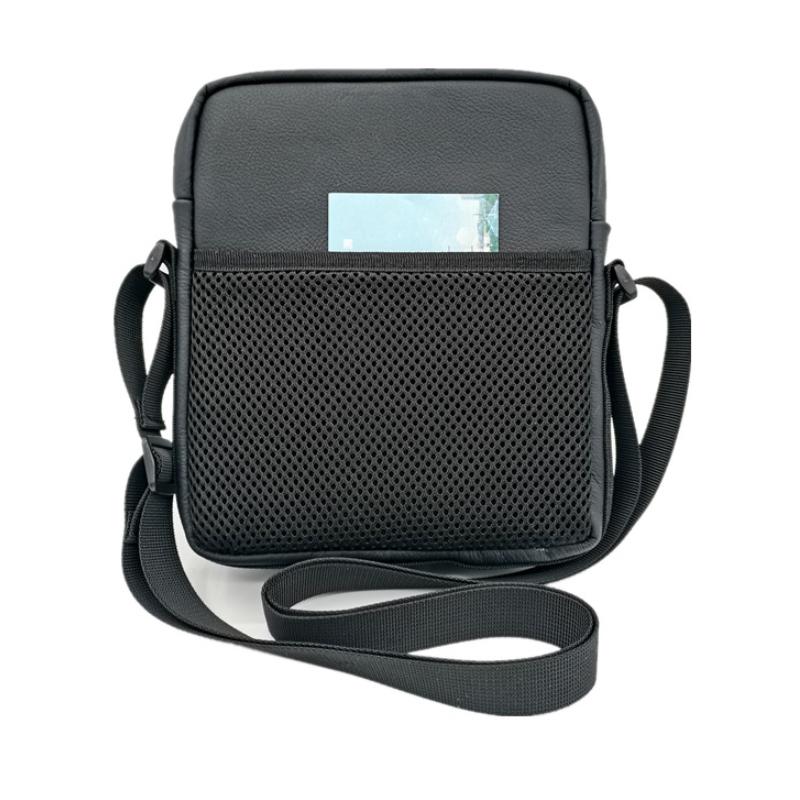 8 Leather Shoulder Mobile Phone Messenger Bag Casual Water Bottle Bag - Black