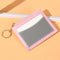 Portable Simple Card Holder Coin Purse With Keychain Unisex Pu Wallet - Blue