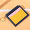 Portable Simple Card Holder Coin Purse With Keychain Unisex Pu Wallet - Blue