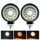 1 Pair 4 Inch Round Double Circle Angel Eye Work Light Black