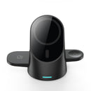3 In 1 Magnetic Wireless Charging Bracket For Smartphone Iwatch Airpods - Black