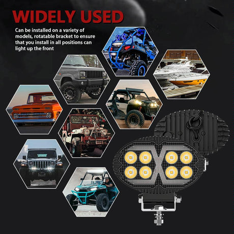 5.5 Inch Elliptical Hybrid X - Shaped Car Work Light