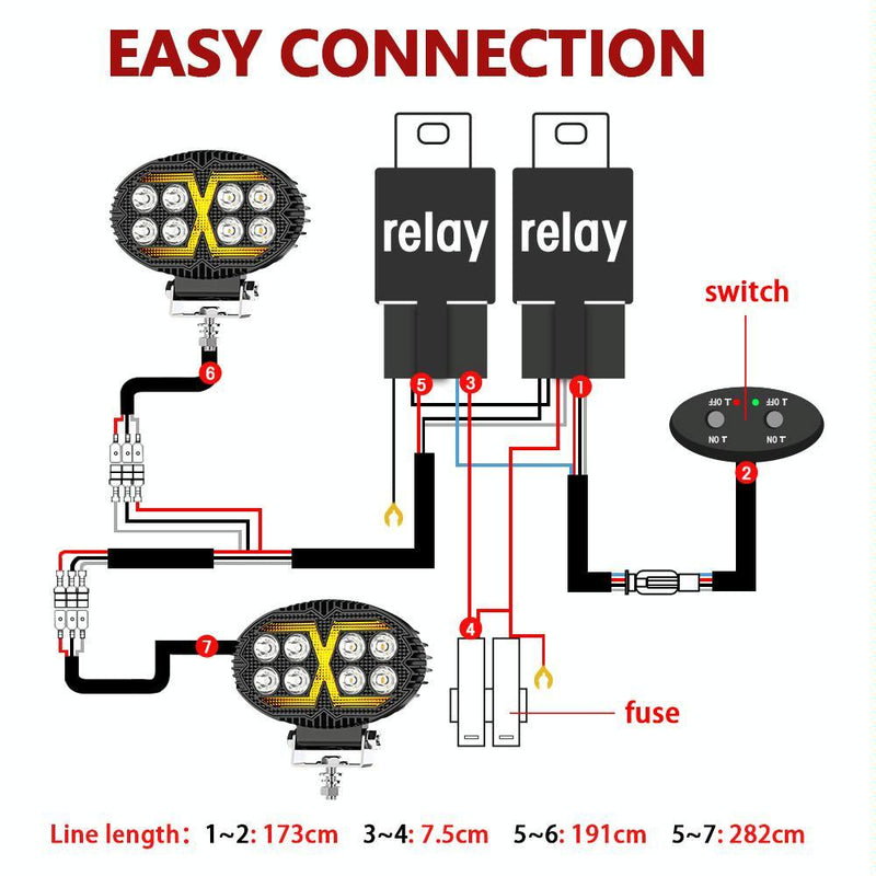 5.5 Inch Elliptical Hybrid X - Shaped Car Work Light