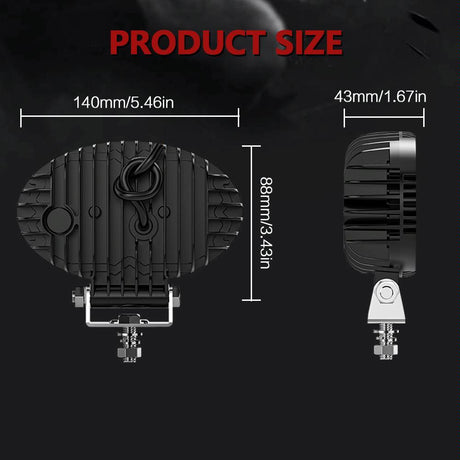 5.5 Inch Elliptical Hybrid X - Shaped Car Work Light