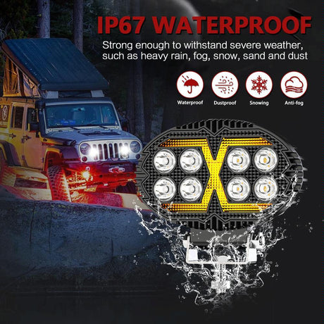 5.5 Inch Elliptical Hybrid X - Shaped Car Work Light