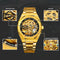 Men Automatic Mechanical Watch with Luminous Dial and Steel Band - Silver Belt Black Face