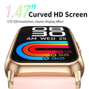 1.47 Inch Waterproof Smart Watch Heart Rate & Blood Pressure Support - Black