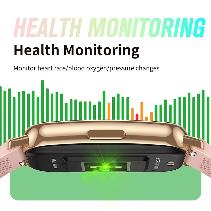 1.47 Inch Waterproof Smart Watch Heart Rate & Blood Pressure Support - Black