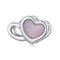 925 Sterling Silver Platinum Plated Pink Heart Diy Beads