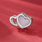 925 Sterling Silver Platinum Plated Pink Heart Diy Beads