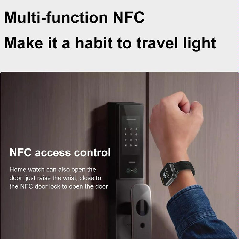2.01 Inch 2 In 1 Bluetooth Earphone Smart Watch With Nfc & Steel Strap - Black