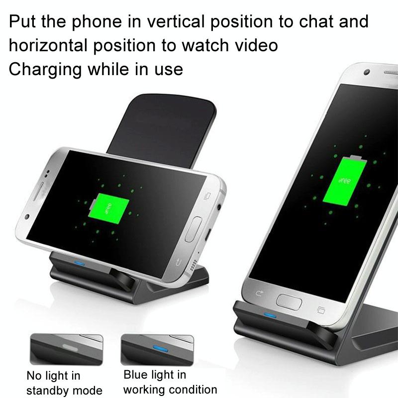 15W Wireless Desktop Charger With Fast Charging - Black