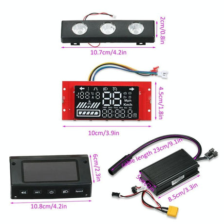 8 Electric Scooter Controller Display Kit For Kugoo S1 / S2 / S3 / Etwow - Black 8 Size