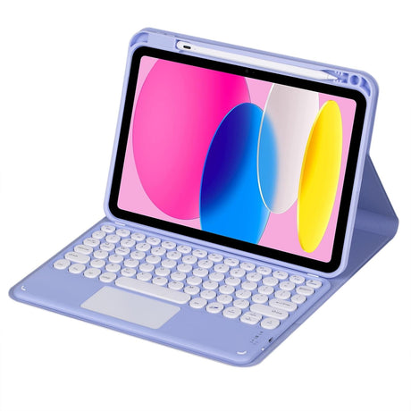 2022 Ipad 10.9 Touch Keyboard Leather Case With Pen Slot - Light Green