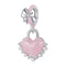 925 Sterling Silver Platinum Plated Bow Heart Pendant Beads