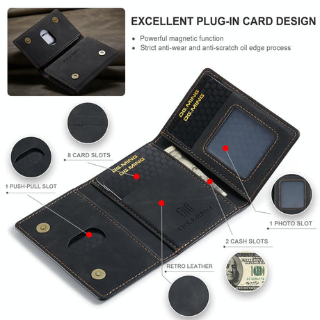 3 Fold Card Bag For Dg.Ming M2 Series Compact & Stylish - Black