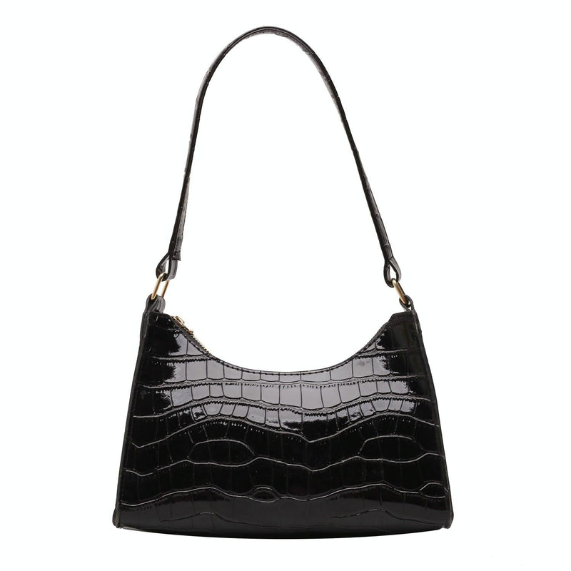 Small Square Stone Pattern Shoulder Bag For Women - White