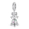 925 Sterling Silver Bow Bell Bracelet Pendant Festival Beads