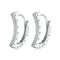925 Sterling Silver Platinum Plated Zircon Crescent Earrings