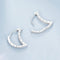 925 Sterling Silver Platinum Plated Zircon Crescent Earrings