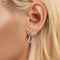 925 Sterling Silver Platinum Plated Zircon Crescent Earrings