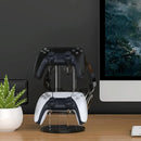Black Acrylic Game Controller Display Stand With Headphone Hanger