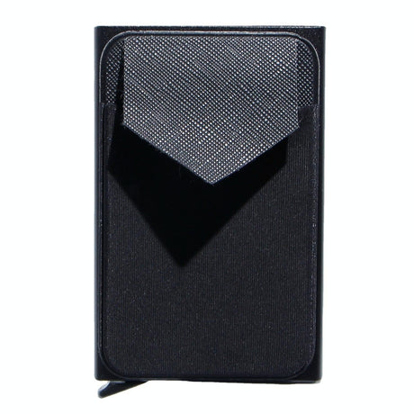 Compact Metal Card Holder with Rfid Protection - Black