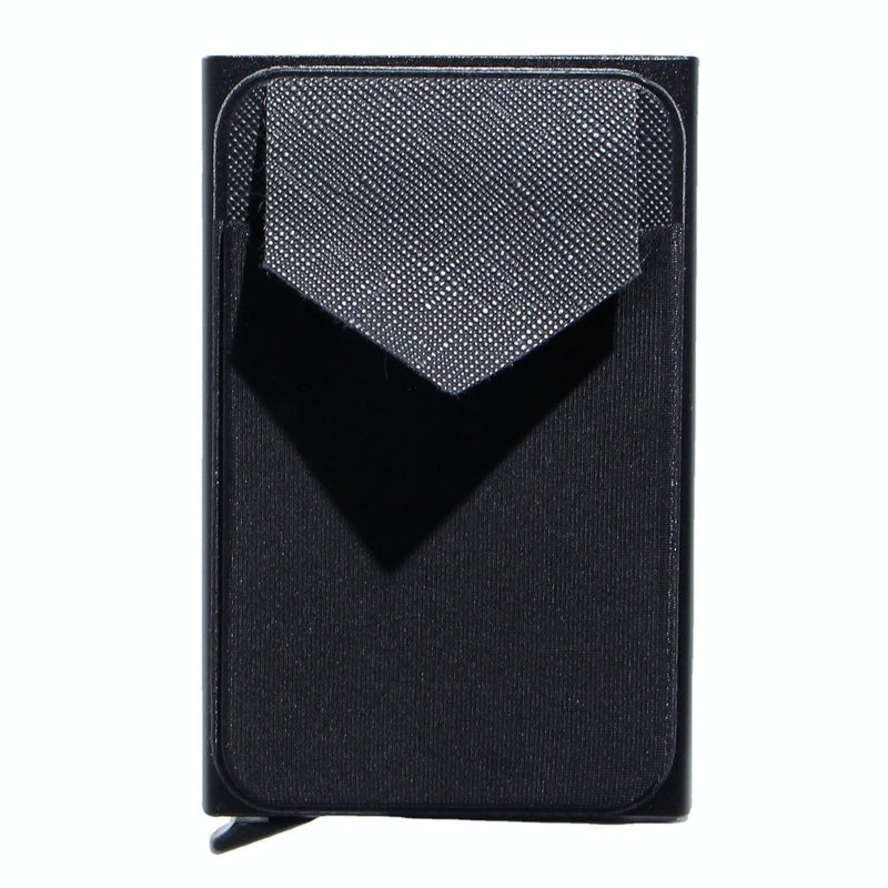 Compact Metal Card Holder with Rfid Protection - Black