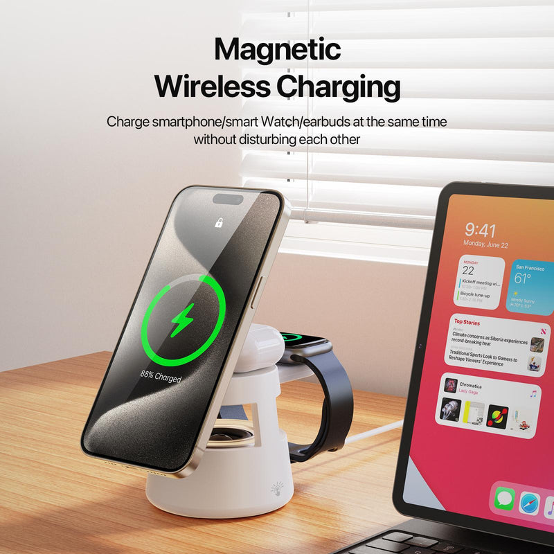 5 In 1 Magnetic Wireless Charger With Bluetooth Speaker