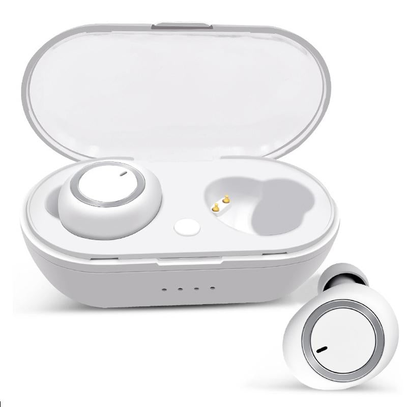 Mini Invisible Tws Bluetooth 5.0 Earphones with Charging Box & Mic - Black