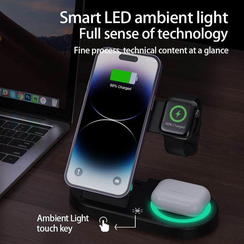 4 In 1 Magnetic Wireless Charger Black