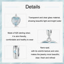925 Sterling Silver Blue Heart Balloon Diy Beads