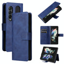 For Samsung Galaxy Z Fold4 5G Leather Flip Case With Pen Slot - Mint Blue