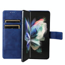 For Samsung Galaxy Z Fold4 5G Leather Flip Case With Pen Slot - Mint Blue