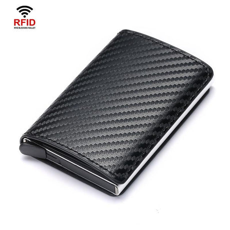 Automatic Rfid Blocking Card Holder with Coin Pocket - Red