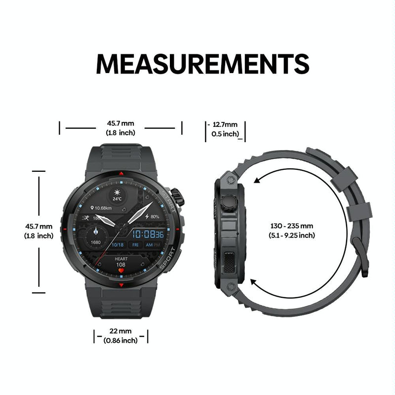1.43 Inch Fitness & Wellness Smart Watch 24H Health Monitoring - Flame Red