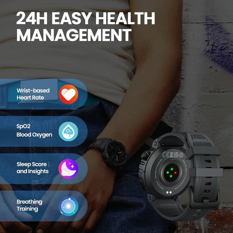 1.43 Inch Fitness & Wellness Smart Watch 24H Health Monitoring - Flame Red